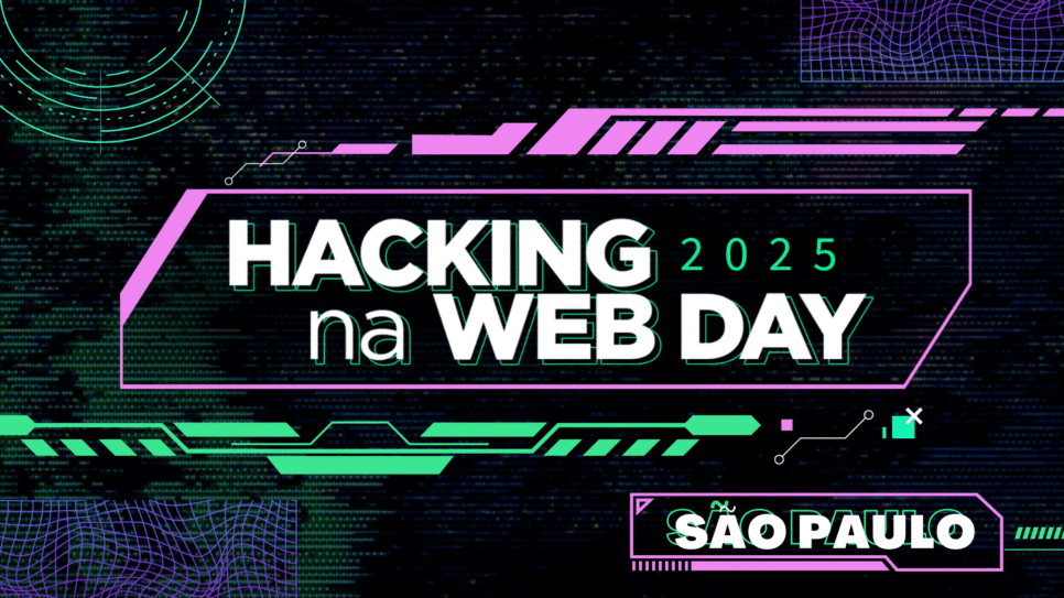 Hacking na Web Day 2025, logo em cores neon verde e roxa sobre fundo digital preto, com destaque para “São Paulo” indicando a cidade-sede.