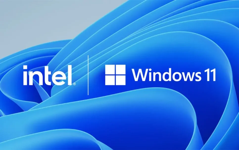Imagem do Windows 11 com logo da Intel