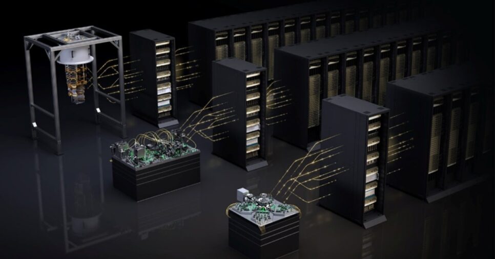 Esquema ilustra o funcionamento da arquitetura VNQLink, nvidia, computação quântica