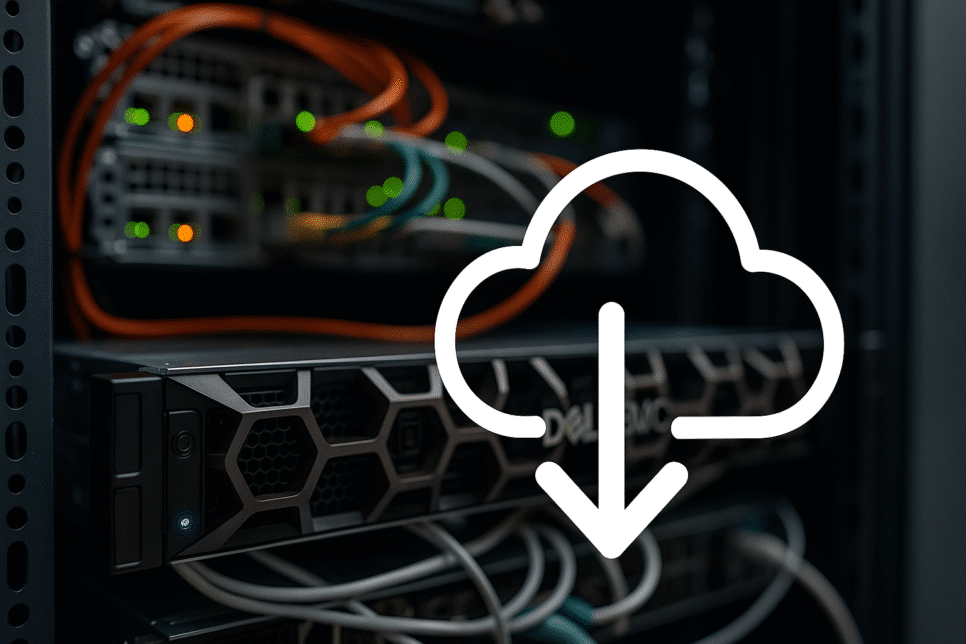 Cloudflare: Rack de servidores e cabos de rede em data center, ilustrando falha de infraestrutura