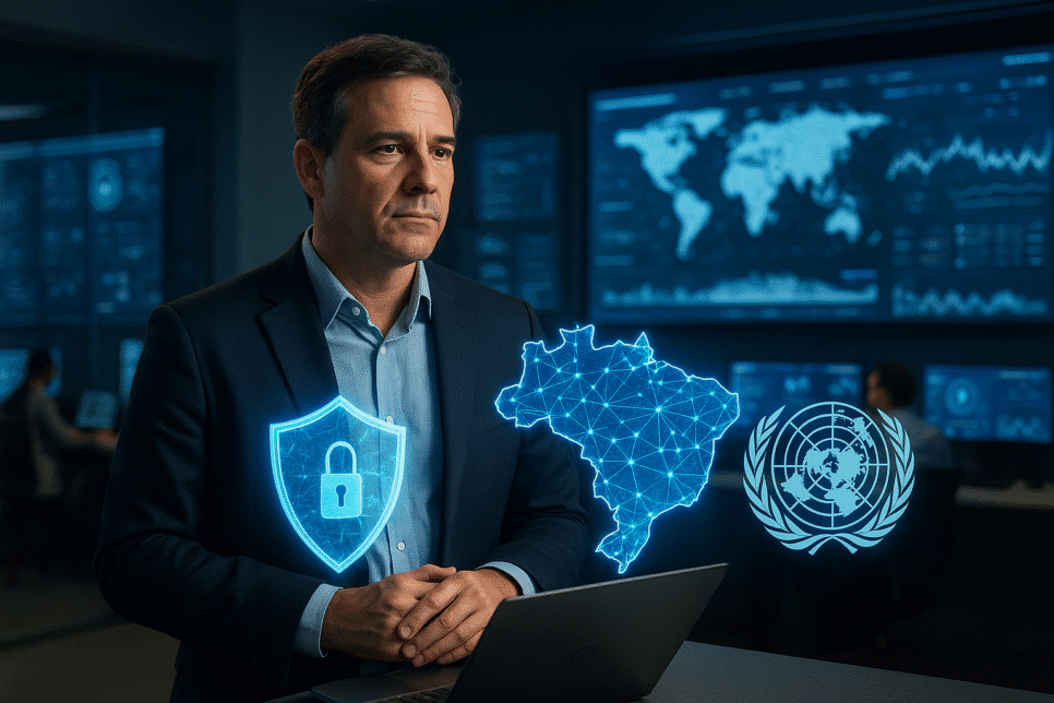 Brasil na segurança digital em cooperação internacional.