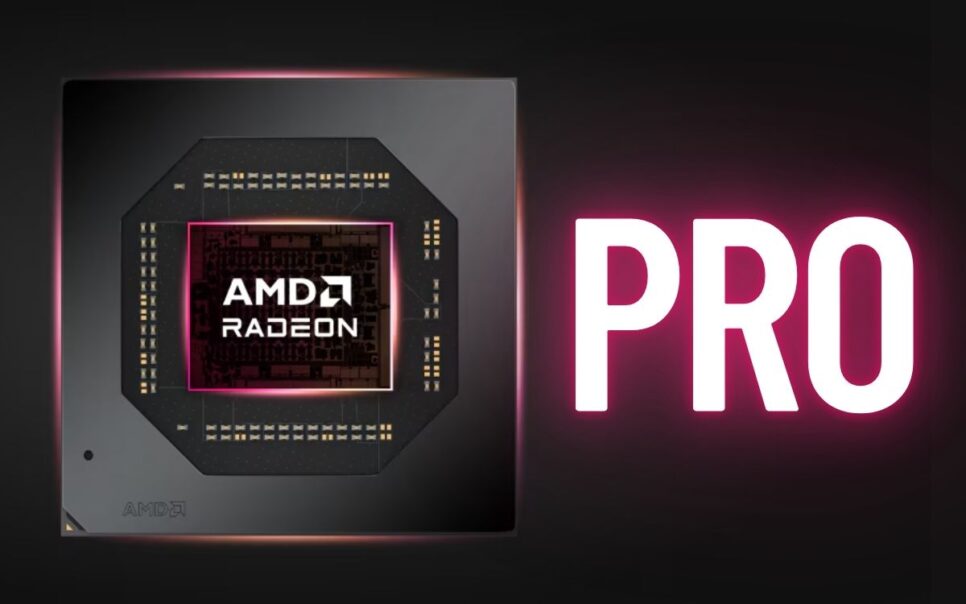 GPU AMD Radeon com PRO escrito ao lado