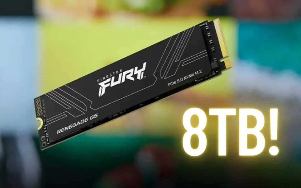 Imagem do novo SSD de 8TB da Kingston