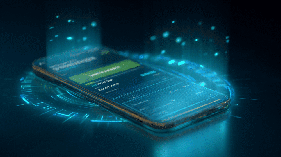 Tela de smartphone exibindo operação do PIX com ícones digitais representando segurança e recuperação de valores.