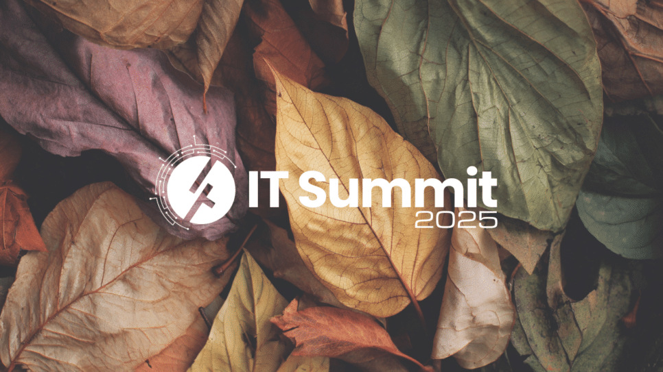 Cenografia sustentável representando o compromisso do IT Summit sustentabilidade.