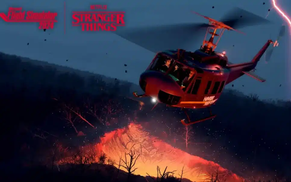 Stranger Things chega a Microsoft Flight Simulator 2024 com um voo sobre Hawkins