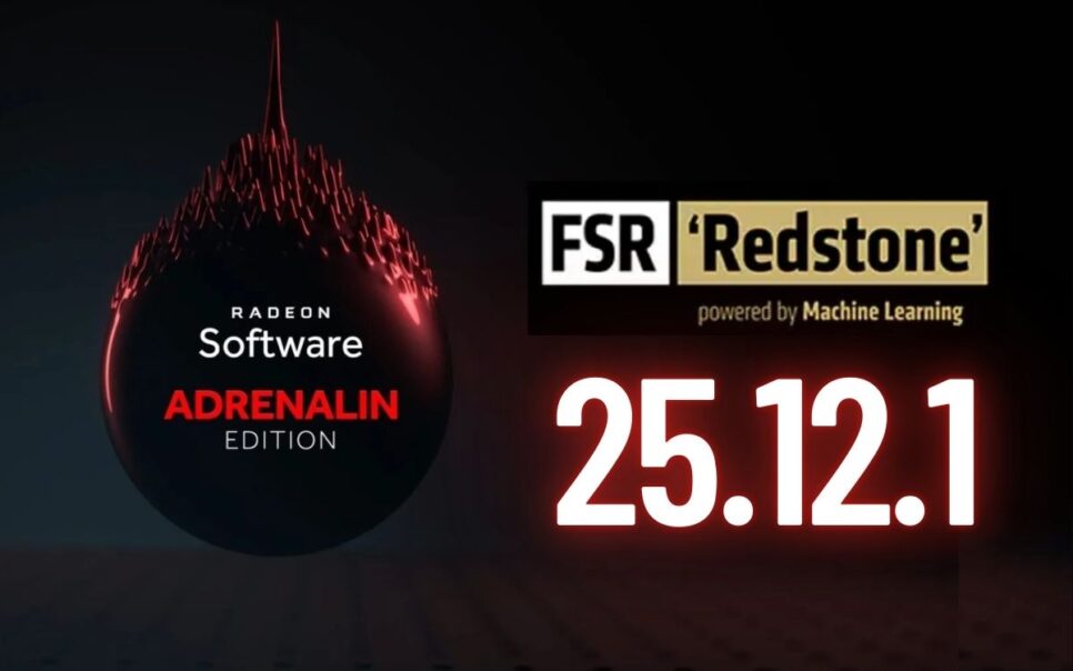 Imagem do driver AMD com logo do FSR Redstone