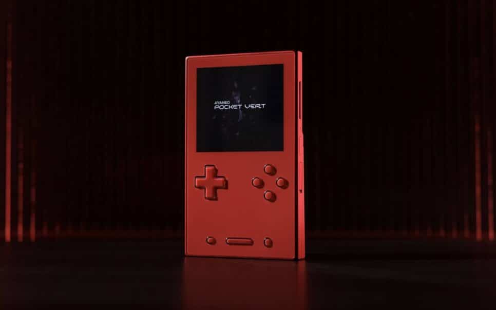 Ayaneo Pocket Vert na cor Lava Red