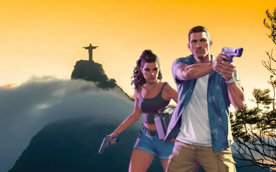 Imagem de GTA VI com fundo do Rio de Janeiro