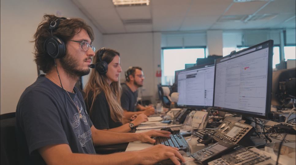 Equipe de TI operando no modelo 'Always On', utilizando automação e ferramentas de colaboração para manter alta produtividade sem comprometer o bem-estar dos colaboradores.