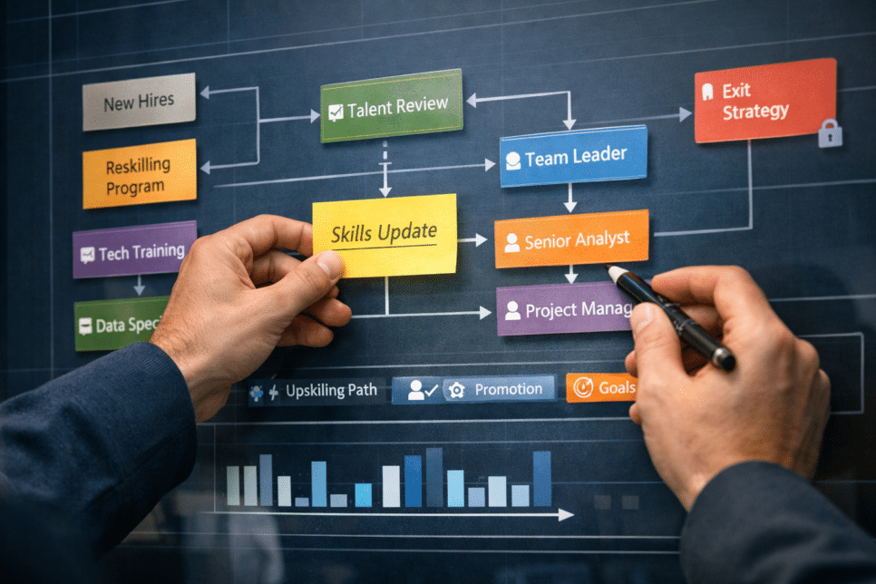 RH 2026 usando people analytics para mapear competências e planejar workforce planning com IA e governança de talentos
