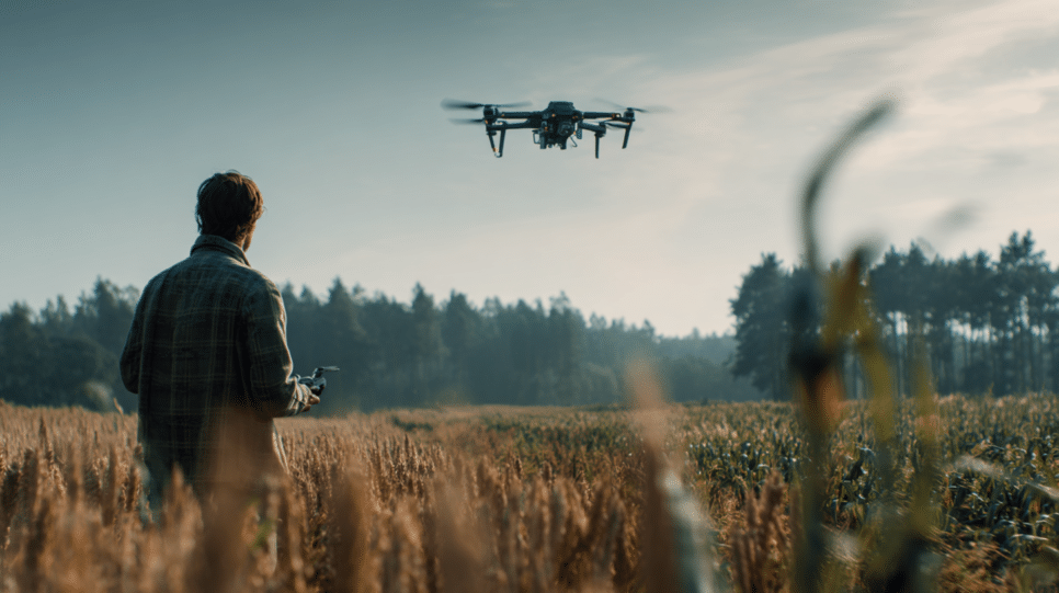 Imagem representando utilização de drones agrícolas no agronegócio