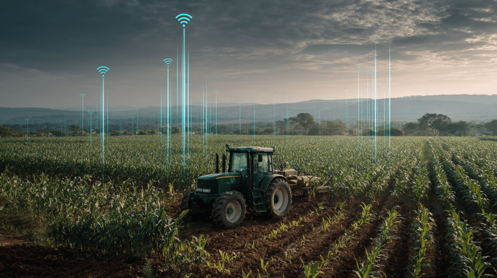 Imagem representando o Agro 5.0 e as questões de conectividade impulsionadas pelo 5G