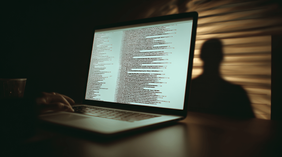 tela do computador mostrando que arquivos de Inteligência Artificial foram apagados, da pra ver a sombra de um usuario ao lado