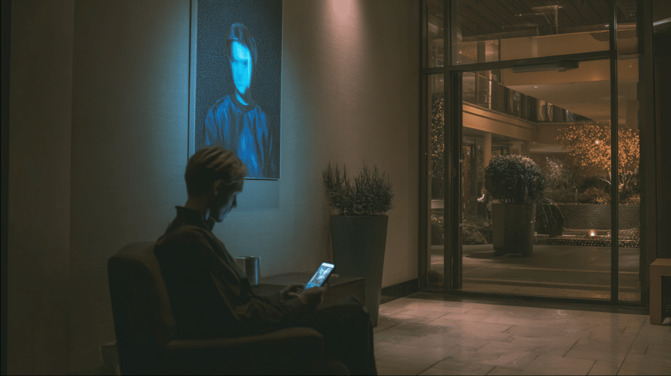 Golpes digitais com IA no Carnaval 2026: smartphone em ambiente de rua e alerta de fraude durante pagamento.