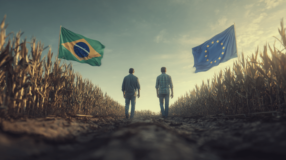 Imagem representando acordo comercial entre Mercosul e União Europeia e seus benefícios para o agronegócio brasileiro
