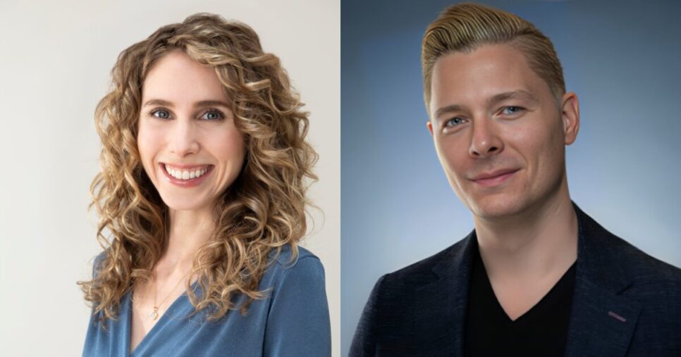 Ian Beacraft, futurista e fundador da Signal and Cipher, e Kasley Killam, especialista em social health. Imagens: divulgação