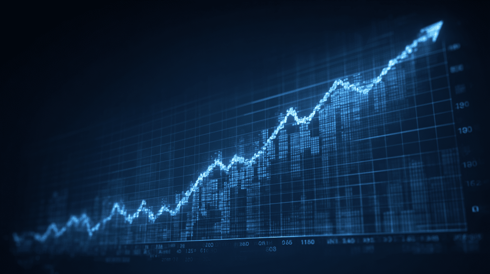 Gartner aponta tendência de alta em cibersegurança: gráfico realista azul com linha crescente e indicadores de evolução das ameaças até 2026.