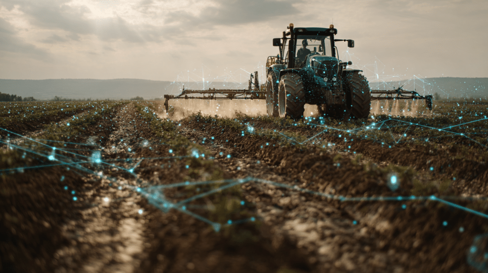 Imagem representando incorporação de IA e IoT no agronegócio e o impacto no uso de fertilizantes