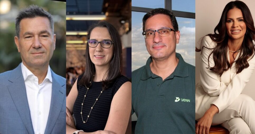 Da esquerda para direta Diego Dzodan, Roblox; Helena Soares, Skyone; Jayme Ribeiro, Venn e Luana Hipólide, Grupo Taking (Imagem: divulgação) executivos