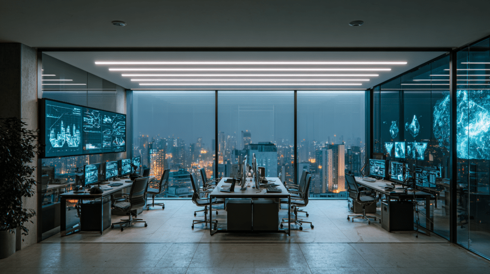 Anthropic abre escritório no Brasil em 2026 em um ambiente corporativo moderno, reforçando o avanço da IA no mercado brasileiro.