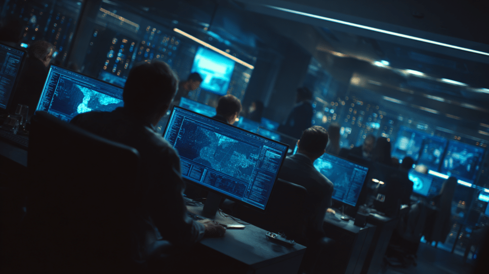 Analista de cibersegurança monitora atividade suspeita em ambiente corporativo enquanto hackers exploram ferramentas nativas do Windows em ataque silencioso.